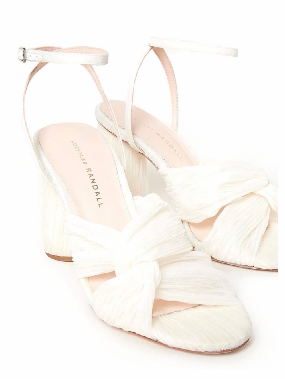 NWOB Loeffler Randall Pleated Sandals (Pearl White) - Picture 4 of 6
